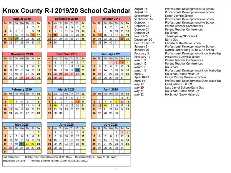 Knox County Calendar 2021 2022 Calendar Page Images and Photos finder